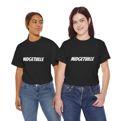 Midgetville Unisex Heavy Cotton Tee - Casual Wear, Unique Graphic Tee, Gift for Friends, Streetwear Style, Everyday Comfort